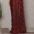 Metallic Ruby Red Chantilly Lace Saree | Regal Fabrics