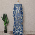 Steel Denim Blue Silk Chiffon Dirac Fabric Piece