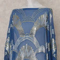 Steel Denim Blue Silk Chiffon Dirac Fabric Piece