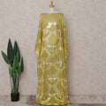 Golden Chartreuse Yellow Silk Chiffon Dirac Fabric Piece