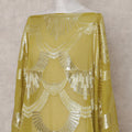 Golden Chartreuse Yellow Silk Chiffon Dirac Fabric Piece