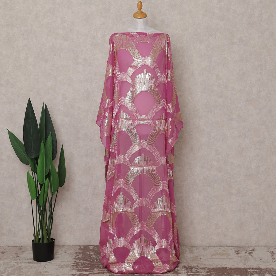 Fuchsia Pink Silk Chiffon Dirac Fabric Piece