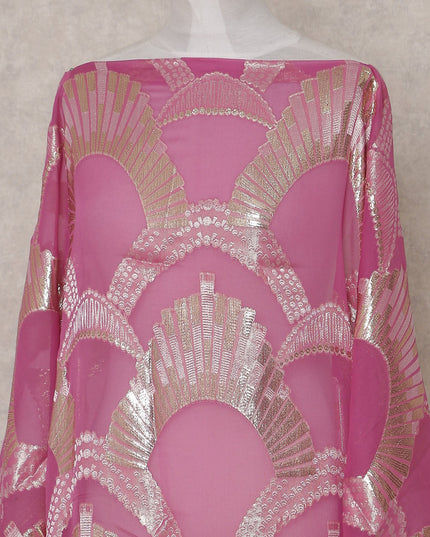Fuchsia Pink Silk Chiffon Dirac Fabric Piece