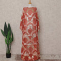 Terracotta Coral Silk Chiffon Dirac Fabric Piece