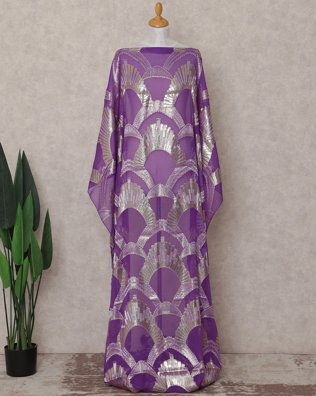 Royal Violet Purple Silk Chiffon Dirac Fabric Piece