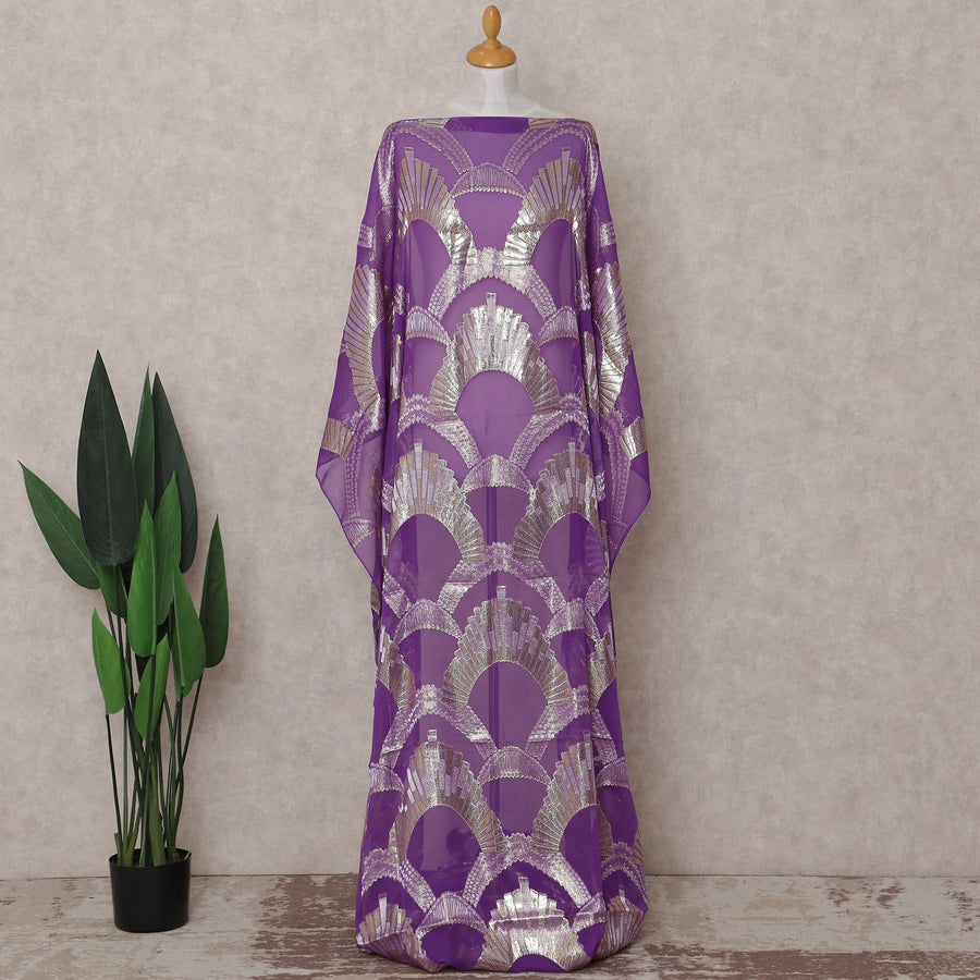Royal Violet Purple Silk Chiffon Dirac Fabric Piece