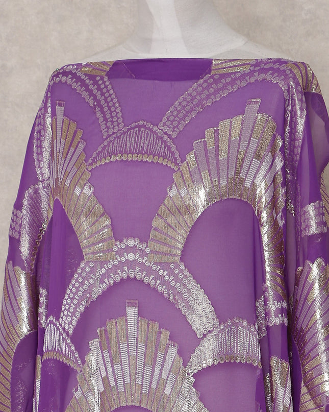 Royal Violet Purple Silk Chiffon Dirac Fabric Piece