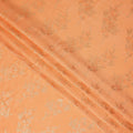 Peach Orange Metallic Floral Botanical Printed Pure Silk Crepe Fabric Soft Draping Lightweight Dress Material 140 Cms Width India Origin-D28821 Regal Fabrics