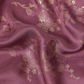 Wine Maroon Metallic Floral Botanical Printed Pure Silk Crepe Fabric Soft Draping Lightweight Dress Material 140 Cms Width India Origin-D28822 Regal Fabrics