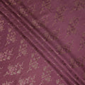 Wine Maroon Metallic Floral Botanical Printed Pure Silk Crepe Fabric Soft Draping Lightweight Dress Material 140 Cms Width India Origin-D28822 Regal Fabrics