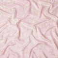 Baby Pink Metallic Floral Botanical Printed Pure Silk Crepe Fabric Soft Draping Lightweight Dress Material 140 Cms Width India Origin-D28823 Regal Fabrics