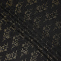 Black Metallic Floral Botanical Printed Pure Silk Crepe Fabric Soft Draping Lightweight Dress Material 140 Cms Width India Origin-D28827 Regal Fabrics