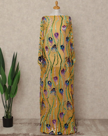 Yellow Velvet Makmal Dirac Fabric 140cm