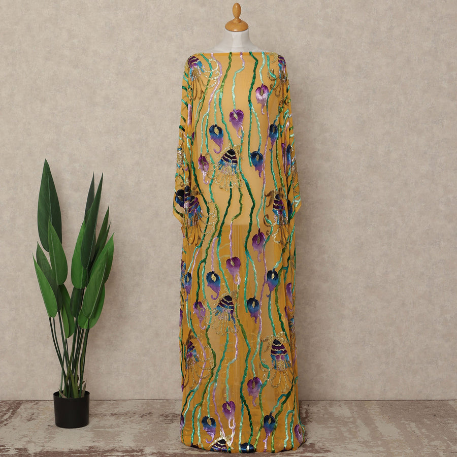 Yellow Velvet Makmal Dirac Fabric 140cm