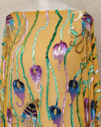 Yellow Velvet Makmal Dirac Fabric 140cm