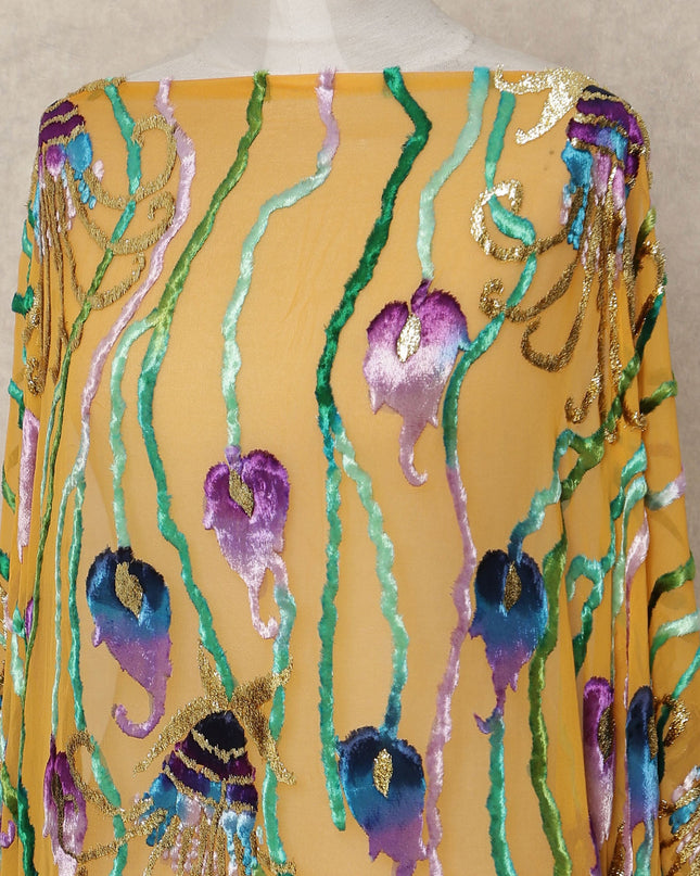 Yellow Velvet Makmal Dirac Fabric 140cm