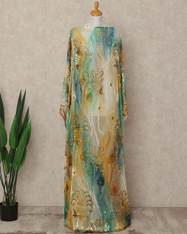 Multicolor Velvet Makmal Dirac Fabric 140cm