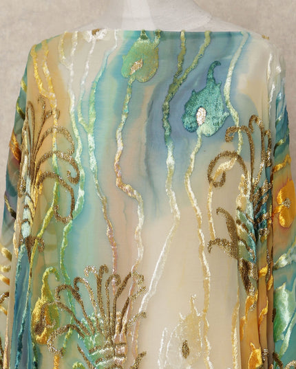 Multicolor Velvet Makmal Dirac Fabric 140cm