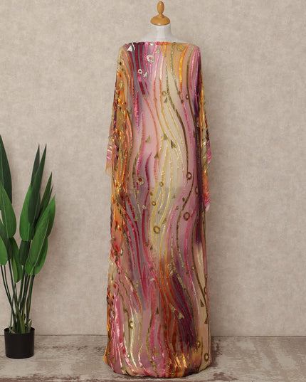 Multicolor Velvet Makmal Dirac Fabric 140cm