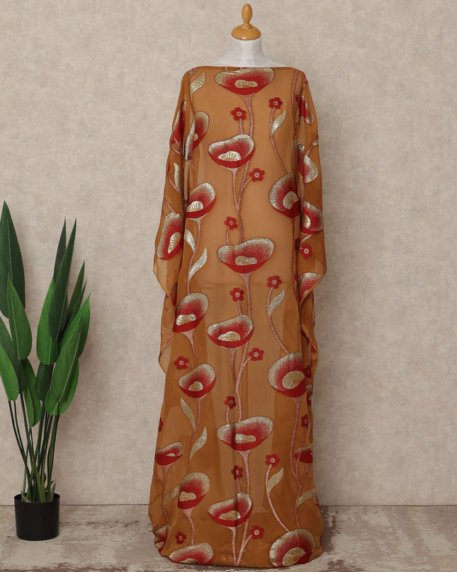 Brown Silk Chiffon Dirac & Garbasaar Set