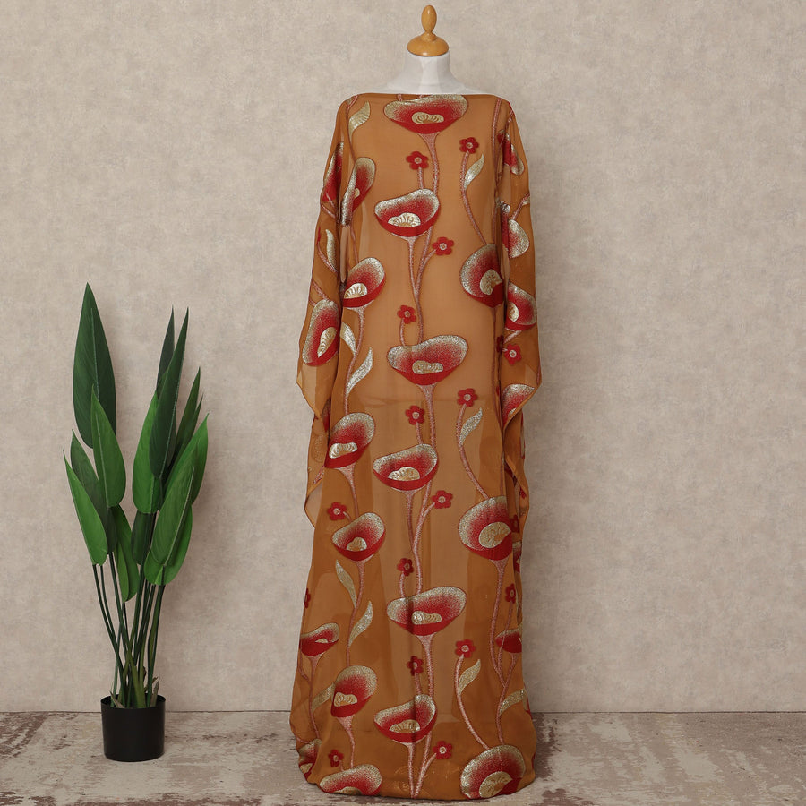 Brown Silk Chiffon Dirac & Garbasaar Set