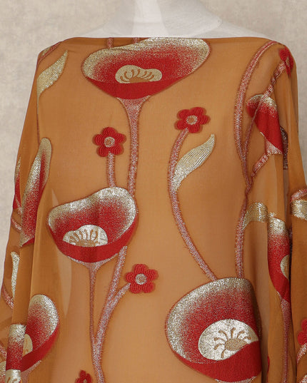 Brown Silk Chiffon Dirac & Garbasaar Set