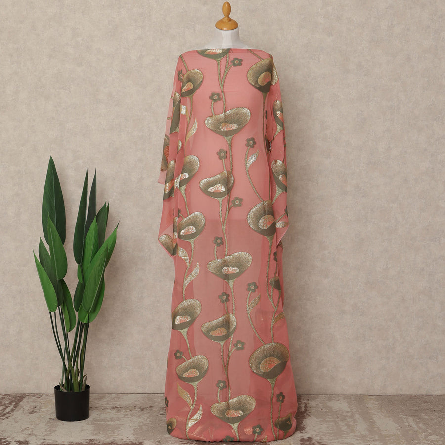 Pink Silk Chiffon Dirac & Garbasaar Set
