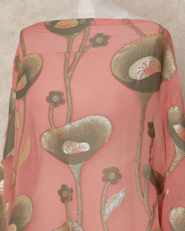 Pink Silk Chiffon Dirac & Garbasaar Set
