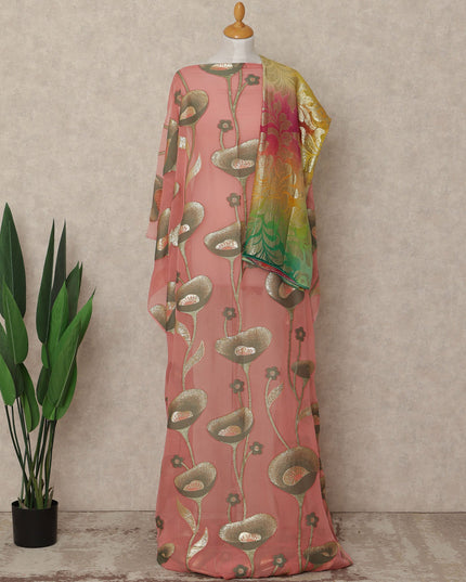 Pink Silk Chiffon Dirac & Garbasaar Set