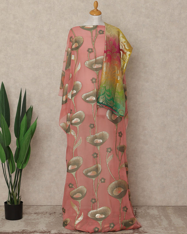 Pink Silk Chiffon Dirac & Garbasaar Set