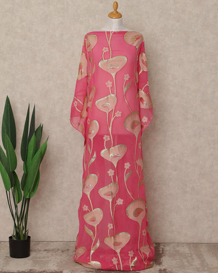 Pink Silk Chiffon Dirac & Garbasaar Set