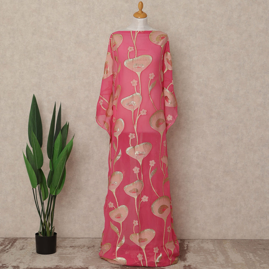 Pink Silk Chiffon Dirac & Garbasaar Set