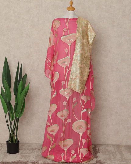 Pink Silk Chiffon Dirac & Garbasaar Set