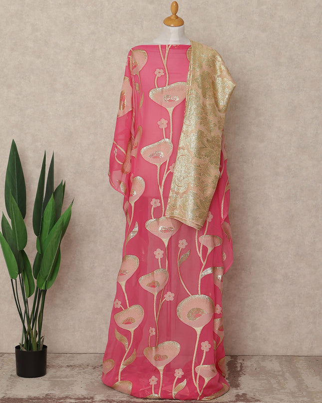 Pink Silk Chiffon Dirac & Garbasaar Set