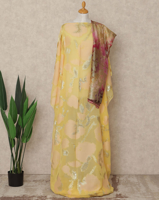 Yellow Silk Chiffon Dirac & Garbasaar Set