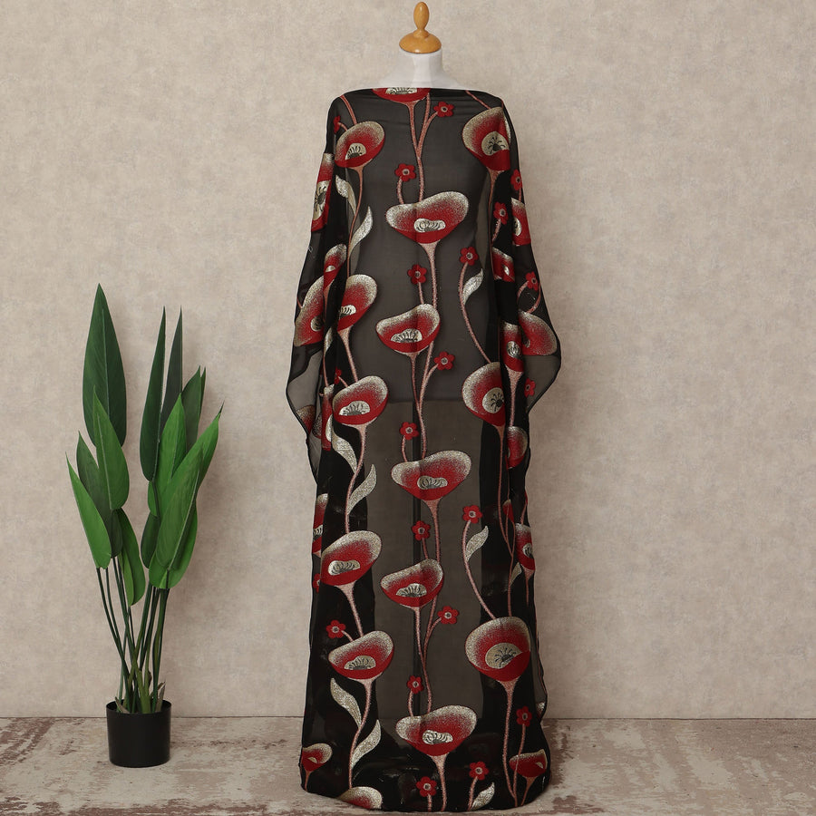 Black Silk Chiffon Dirac & Garbasaar Set