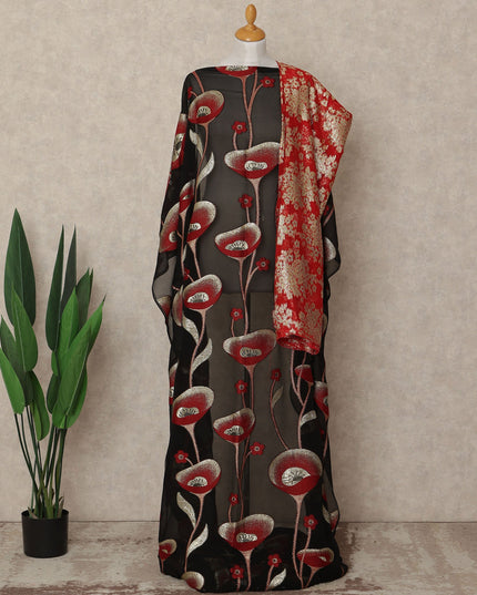 Black Silk Chiffon Dirac & Garbasaar Set