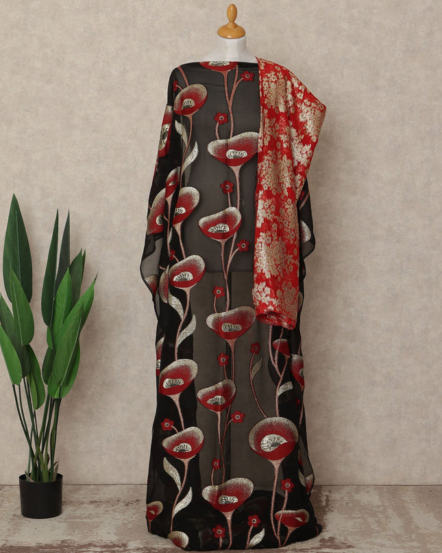 Black Silk Chiffon Dirac & Garbasaar Set
