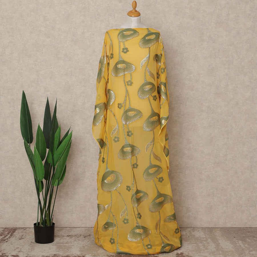 Yellow Silk Chiffon Dirac & Garbasaar Set