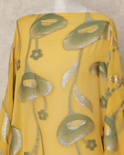 Yellow Silk Chiffon Dirac & Garbasaar Set