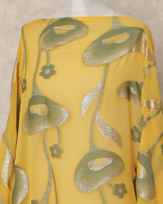 Yellow Silk Chiffon Dirac & Garbasaar Set