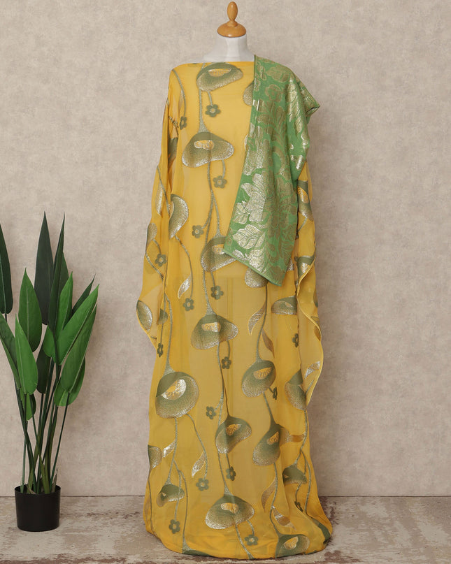 Yellow Silk Chiffon Dirac & Garbasaar Set