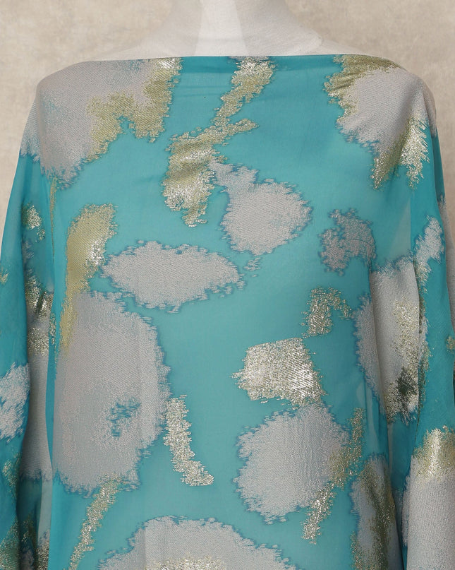 Blue Silk Chiffon Dirac & Garbasaar Set