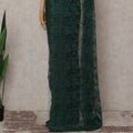 Emerald Bottle Green French Chantilly Lace Saree 5.5m