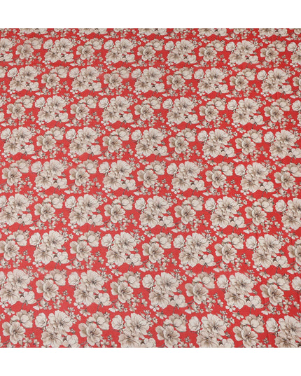 Red Floral Sudanese Cotton Voile Thobe