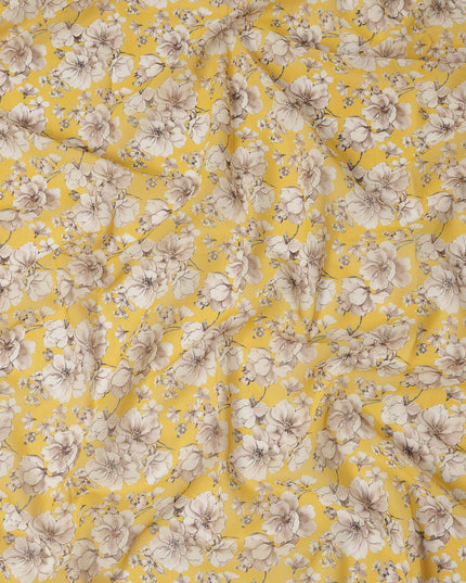 Yellow Floral Sudanese Cotton Voile Thobe