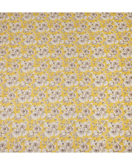 Yellow Floral Sudanese Cotton Voile Thobe