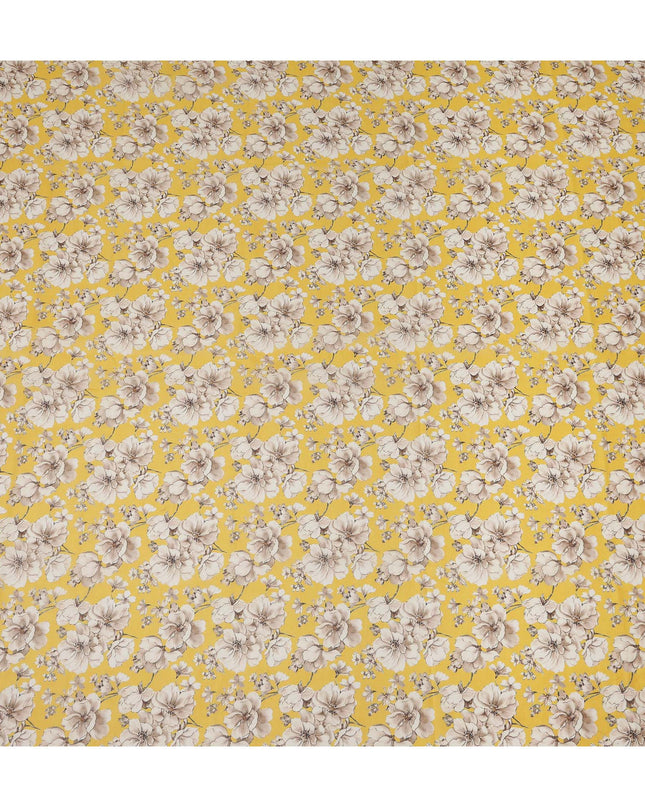 Yellow Floral Sudanese Cotton Voile Thobe