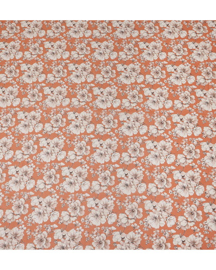 Orange Floral Sudanese Cotton Voile Thobe