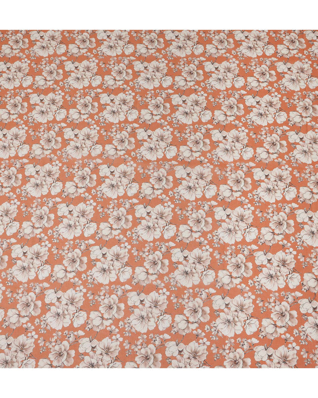 Orange Floral Sudanese Cotton Voile Thobe